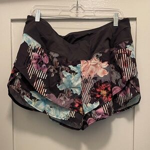 Calia Purple Floral Running Shorts with Liner - Size XL